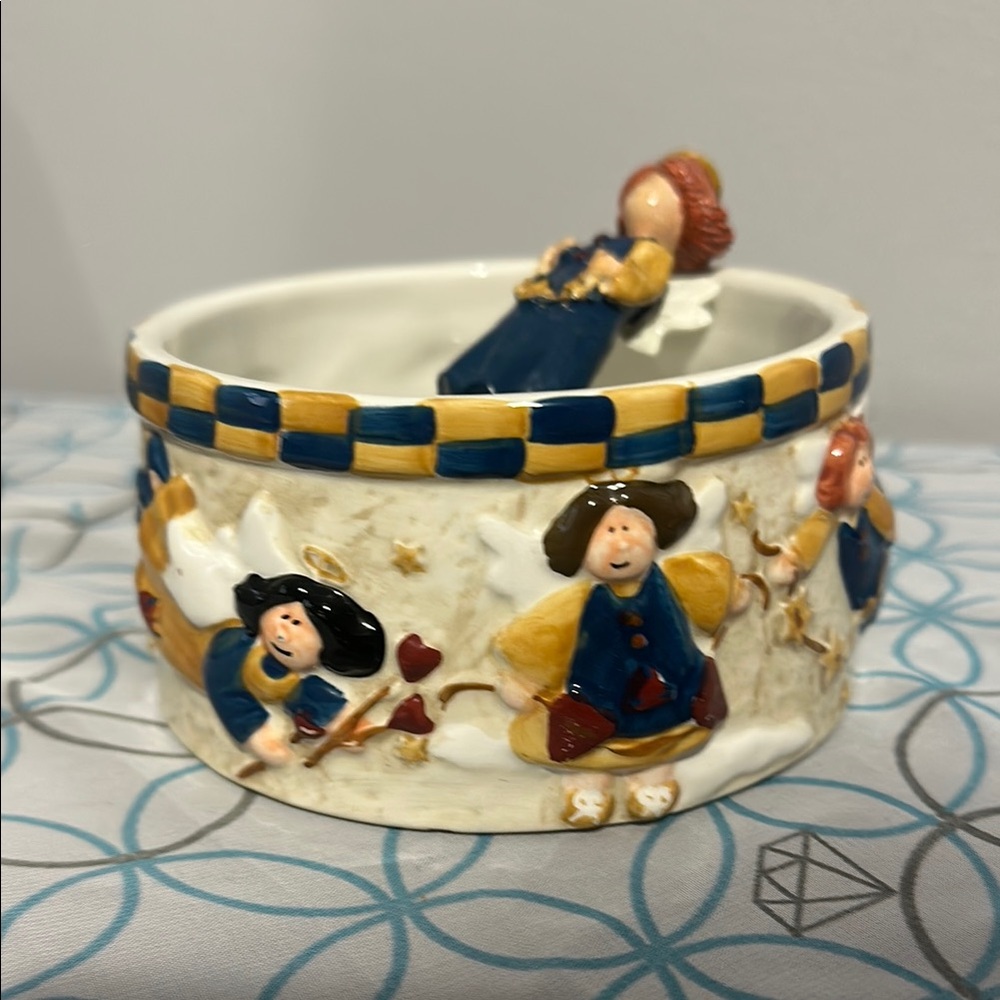 Charming Angel Ceramic Bowl dip mix set